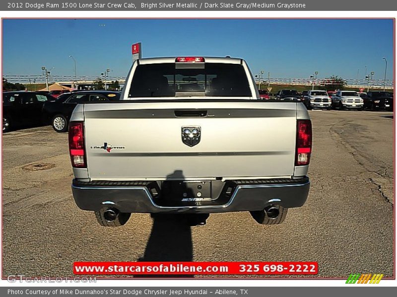 Bright Silver Metallic / Dark Slate Gray/Medium Graystone 2012 Dodge Ram 1500 Lone Star Crew Cab