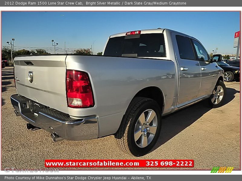 Bright Silver Metallic / Dark Slate Gray/Medium Graystone 2012 Dodge Ram 1500 Lone Star Crew Cab