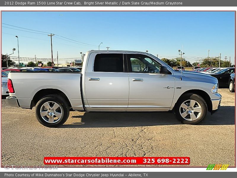 Bright Silver Metallic / Dark Slate Gray/Medium Graystone 2012 Dodge Ram 1500 Lone Star Crew Cab