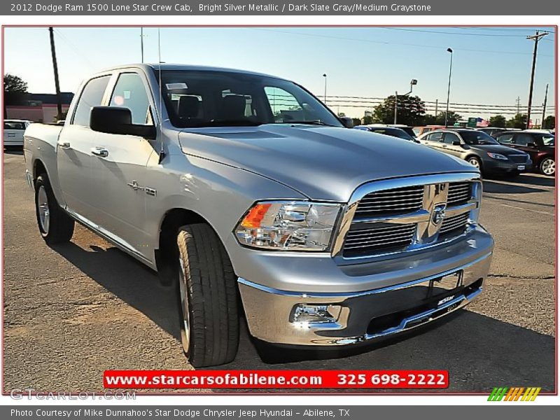 Bright Silver Metallic / Dark Slate Gray/Medium Graystone 2012 Dodge Ram 1500 Lone Star Crew Cab