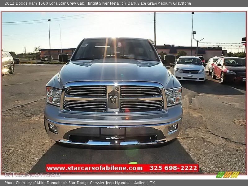 Bright Silver Metallic / Dark Slate Gray/Medium Graystone 2012 Dodge Ram 1500 Lone Star Crew Cab
