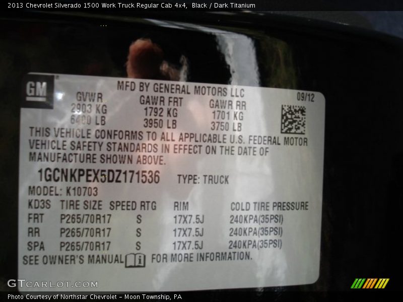 Black / Dark Titanium 2013 Chevrolet Silverado 1500 Work Truck Regular Cab 4x4