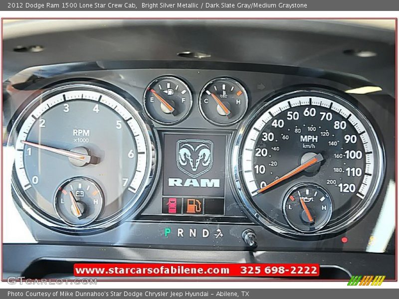Bright Silver Metallic / Dark Slate Gray/Medium Graystone 2012 Dodge Ram 1500 Lone Star Crew Cab
