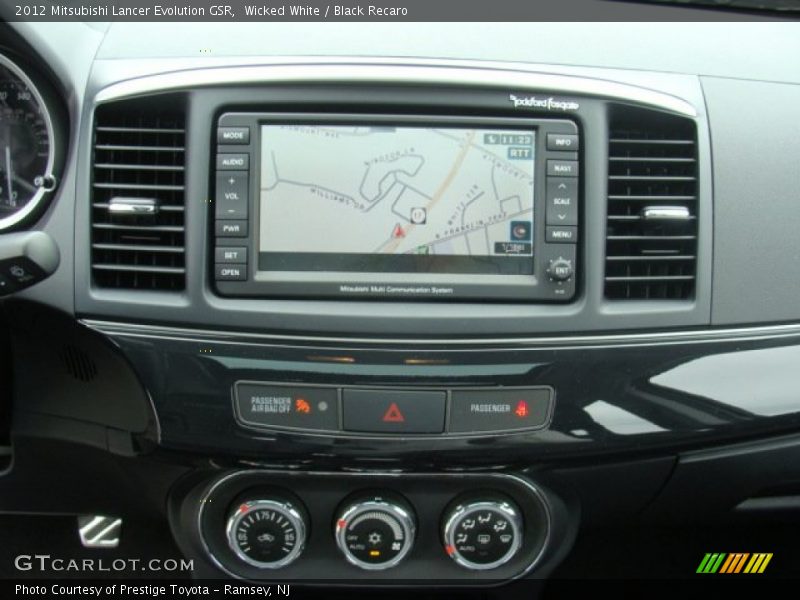 Navigation of 2012 Lancer Evolution GSR