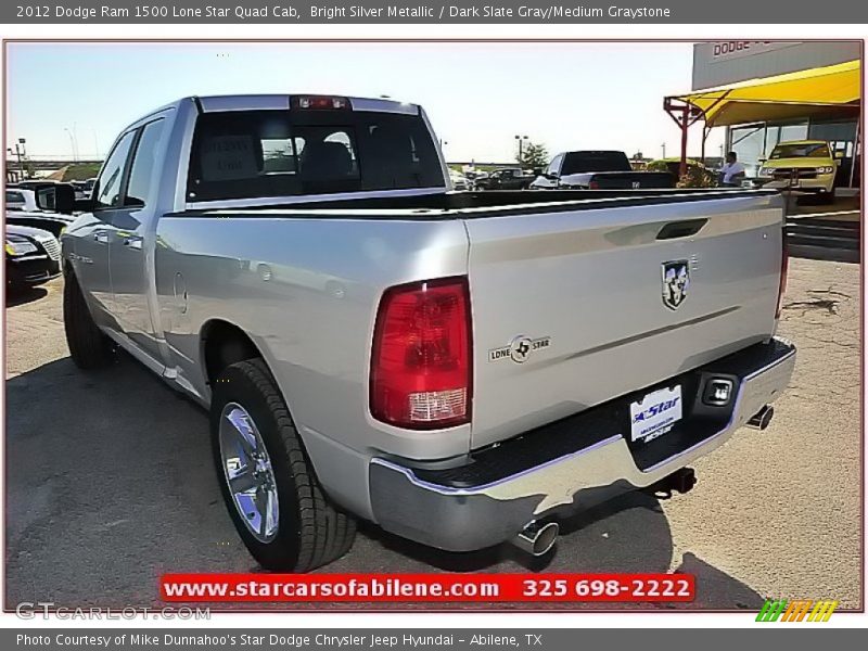 Bright Silver Metallic / Dark Slate Gray/Medium Graystone 2012 Dodge Ram 1500 Lone Star Quad Cab