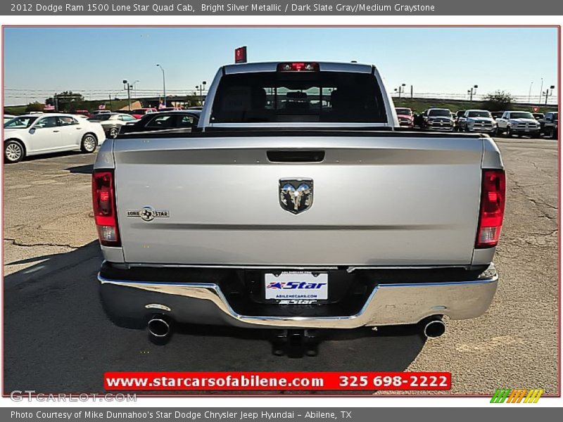 Bright Silver Metallic / Dark Slate Gray/Medium Graystone 2012 Dodge Ram 1500 Lone Star Quad Cab