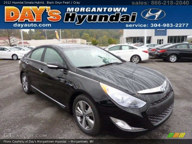 Black Onyx Pearl / Gray 2012 Hyundai Sonata Hybrid