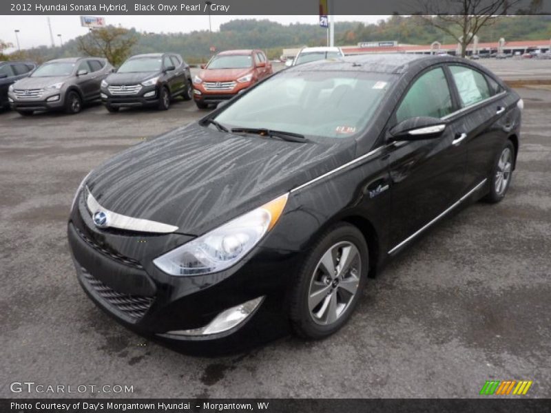 Black Onyx Pearl / Gray 2012 Hyundai Sonata Hybrid