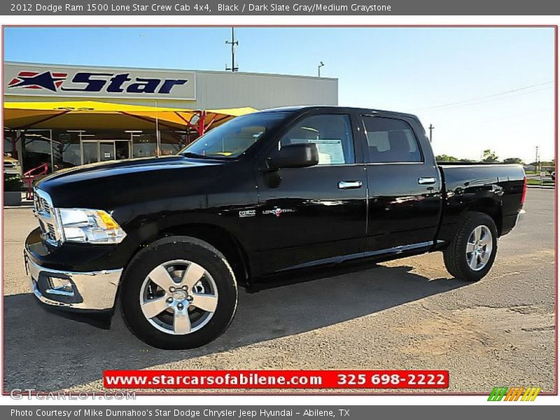 Black / Dark Slate Gray/Medium Graystone 2012 Dodge Ram 1500 Lone Star Crew Cab 4x4