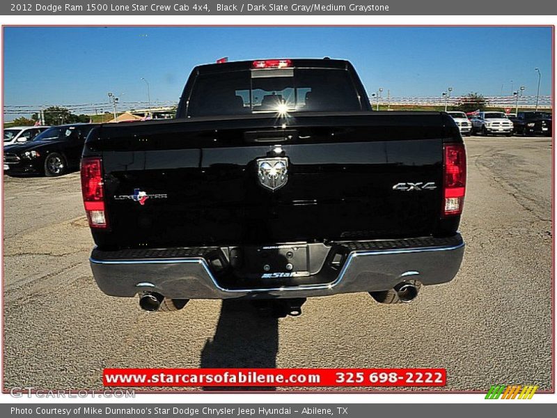 Black / Dark Slate Gray/Medium Graystone 2012 Dodge Ram 1500 Lone Star Crew Cab 4x4