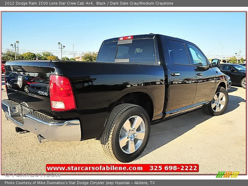 Black / Dark Slate Gray/Medium Graystone 2012 Dodge Ram 1500 Lone Star Crew Cab 4x4