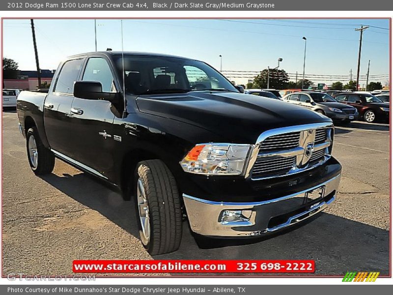 Black / Dark Slate Gray/Medium Graystone 2012 Dodge Ram 1500 Lone Star Crew Cab 4x4