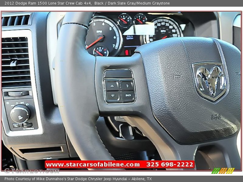 Black / Dark Slate Gray/Medium Graystone 2012 Dodge Ram 1500 Lone Star Crew Cab 4x4