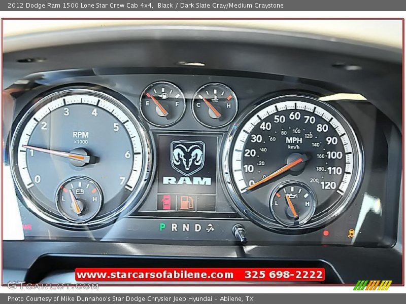 Black / Dark Slate Gray/Medium Graystone 2012 Dodge Ram 1500 Lone Star Crew Cab 4x4
