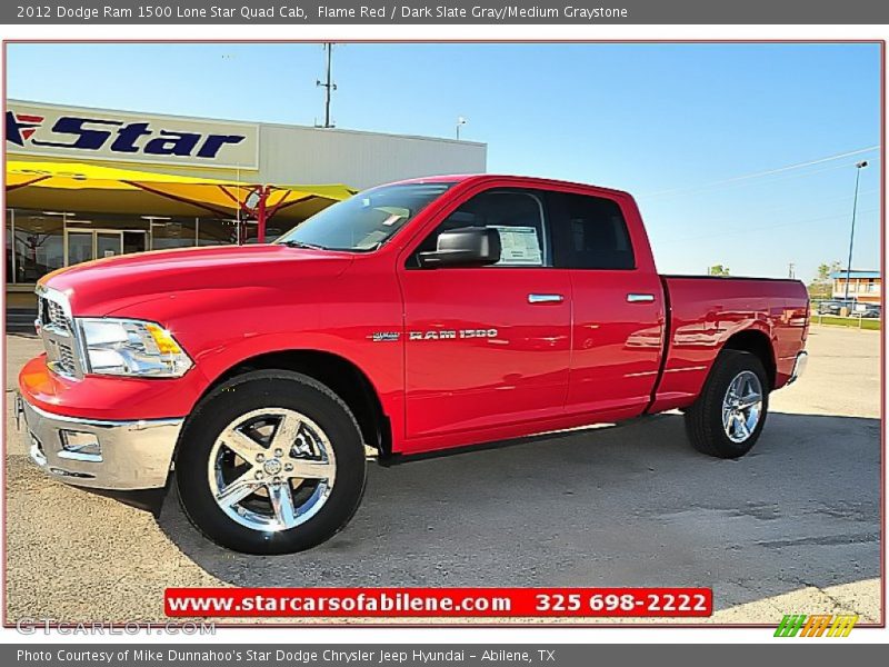 Flame Red / Dark Slate Gray/Medium Graystone 2012 Dodge Ram 1500 Lone Star Quad Cab