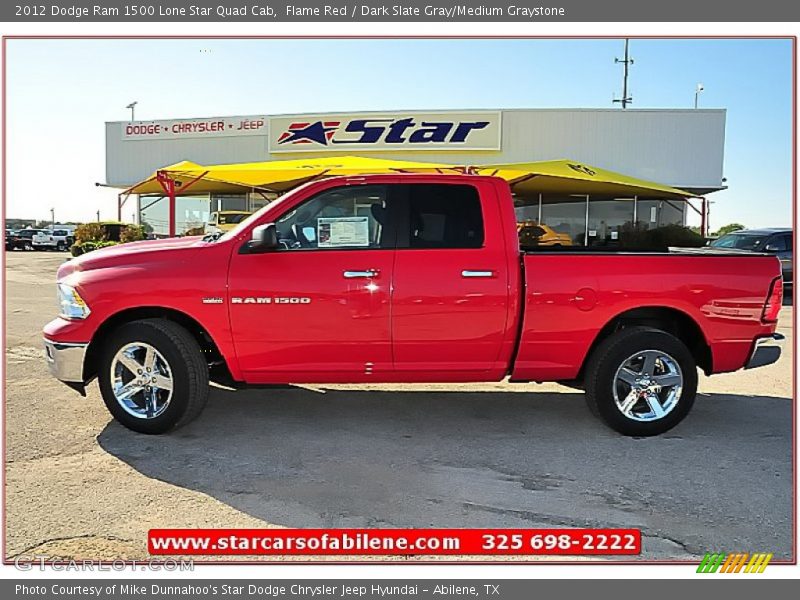 Flame Red / Dark Slate Gray/Medium Graystone 2012 Dodge Ram 1500 Lone Star Quad Cab