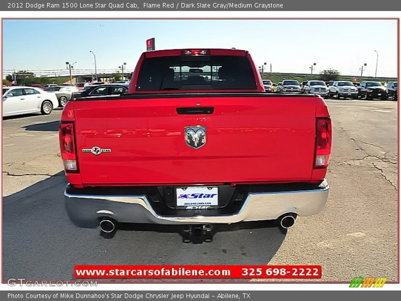 Flame Red / Dark Slate Gray/Medium Graystone 2012 Dodge Ram 1500 Lone Star Quad Cab