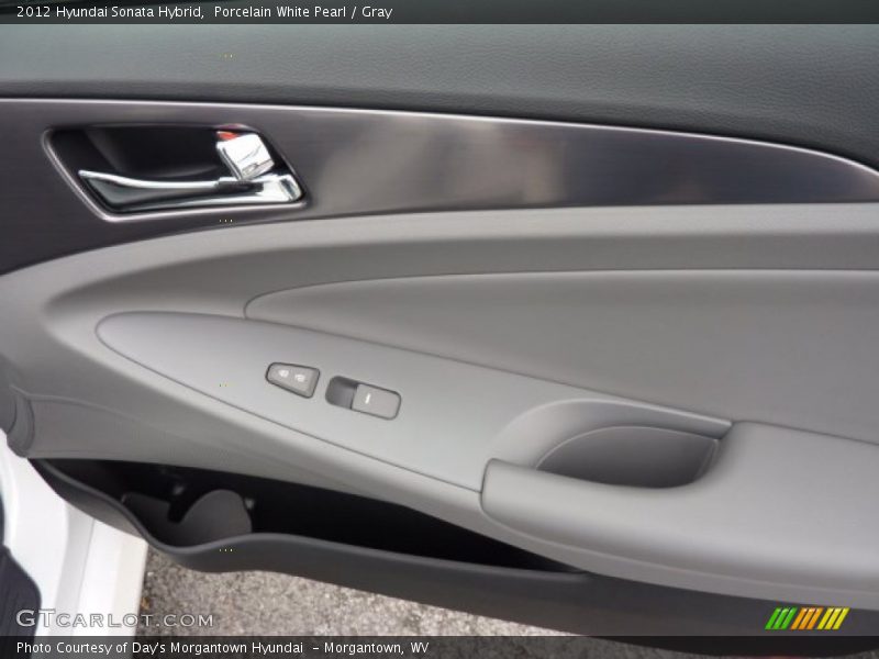 Porcelain White Pearl / Gray 2012 Hyundai Sonata Hybrid