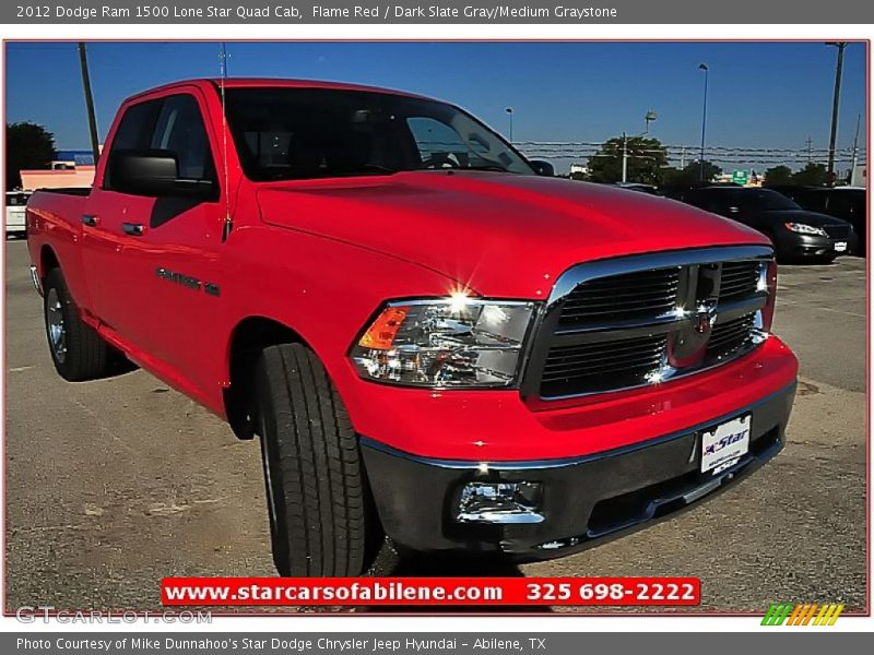 Flame Red / Dark Slate Gray/Medium Graystone 2012 Dodge Ram 1500 Lone Star Quad Cab