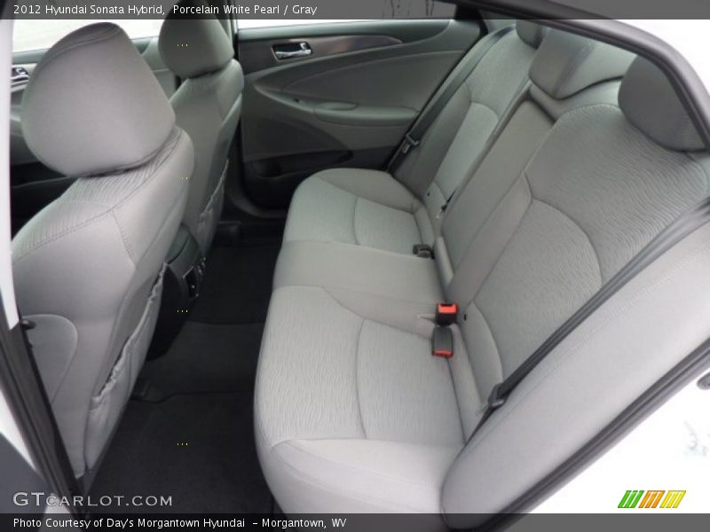 Porcelain White Pearl / Gray 2012 Hyundai Sonata Hybrid