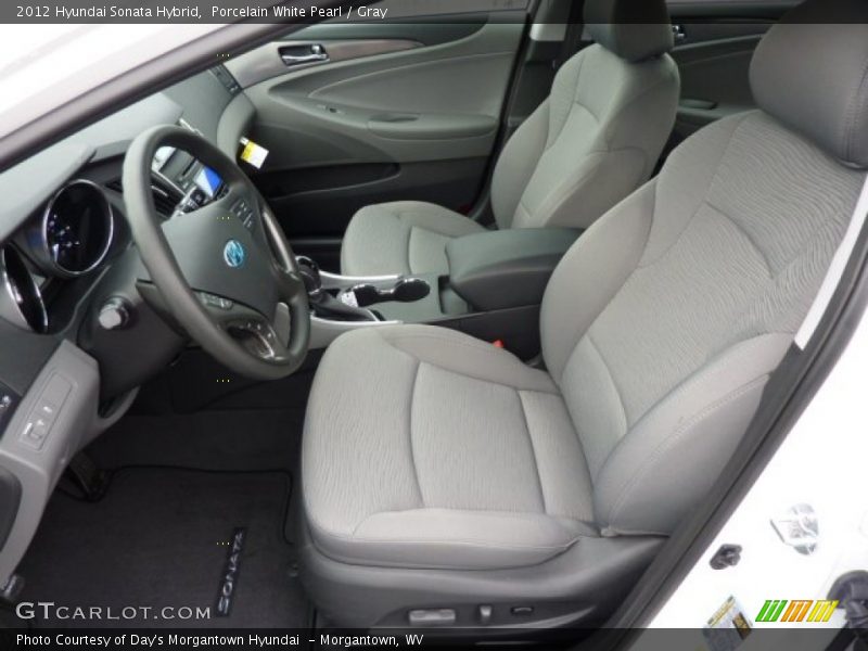 Porcelain White Pearl / Gray 2012 Hyundai Sonata Hybrid