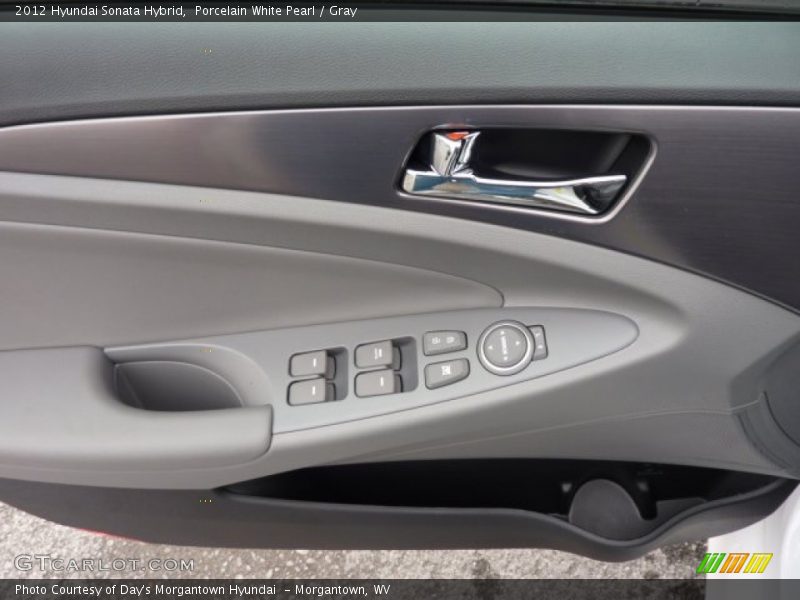 Porcelain White Pearl / Gray 2012 Hyundai Sonata Hybrid