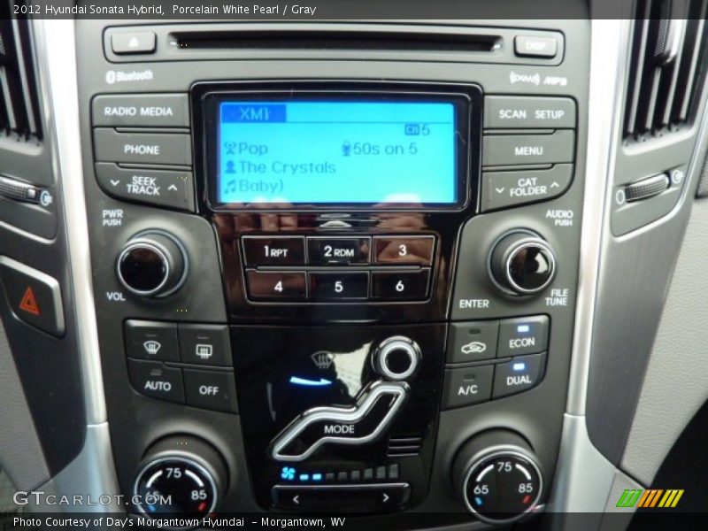 Porcelain White Pearl / Gray 2012 Hyundai Sonata Hybrid