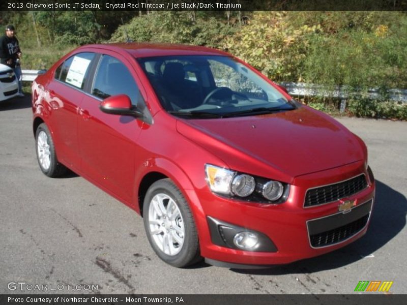 Crystal Red Tintcoat / Jet Black/Dark Titanium 2013 Chevrolet Sonic LT Sedan