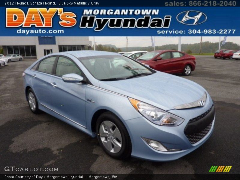 Blue Sky Metallic / Gray 2012 Hyundai Sonata Hybrid