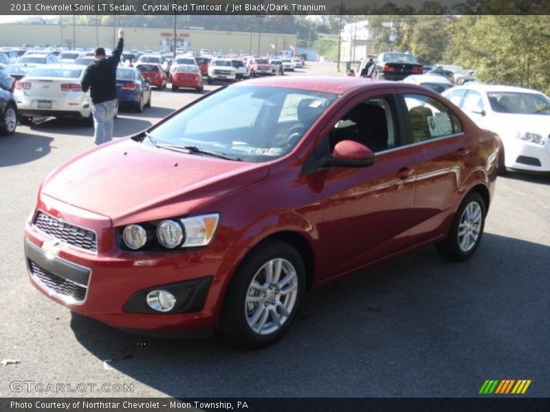 Crystal Red Tintcoat / Jet Black/Dark Titanium 2013 Chevrolet Sonic LT Sedan