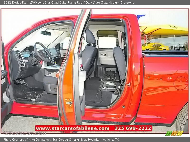 Flame Red / Dark Slate Gray/Medium Graystone 2012 Dodge Ram 1500 Lone Star Quad Cab