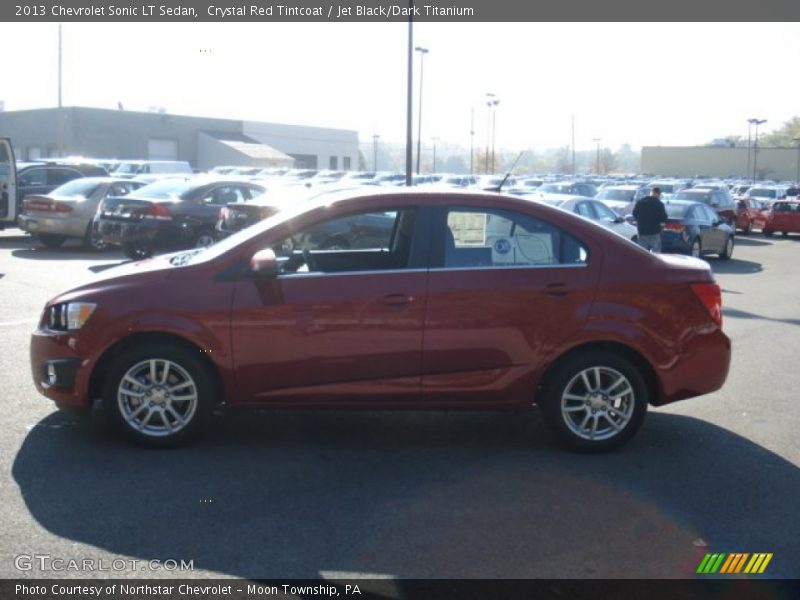 Crystal Red Tintcoat / Jet Black/Dark Titanium 2013 Chevrolet Sonic LT Sedan