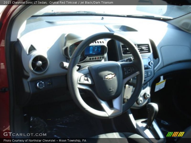 Crystal Red Tintcoat / Jet Black/Dark Titanium 2013 Chevrolet Sonic LT Sedan