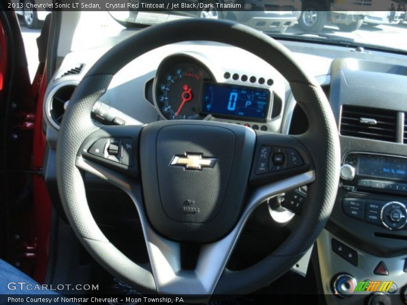 Crystal Red Tintcoat / Jet Black/Dark Titanium 2013 Chevrolet Sonic LT Sedan
