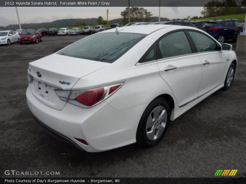 Porcelain White Pearl / Gray 2012 Hyundai Sonata Hybrid
