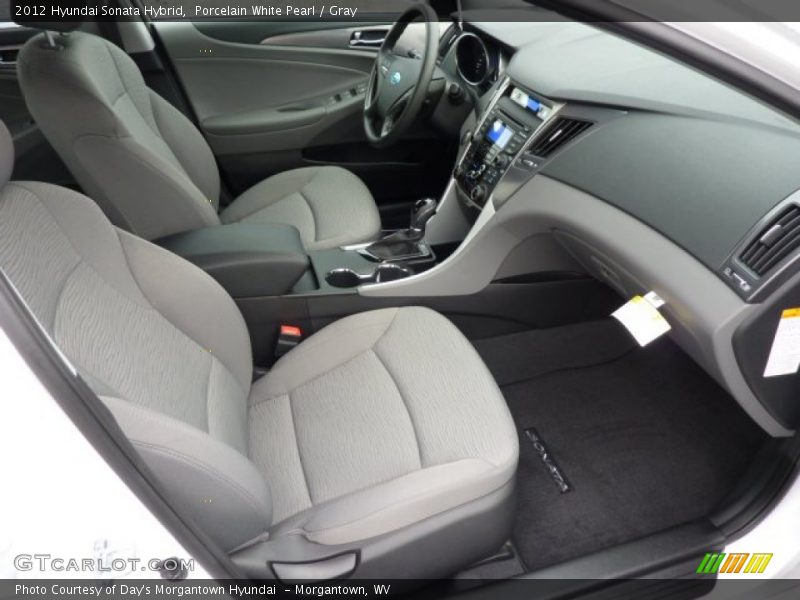 Porcelain White Pearl / Gray 2012 Hyundai Sonata Hybrid