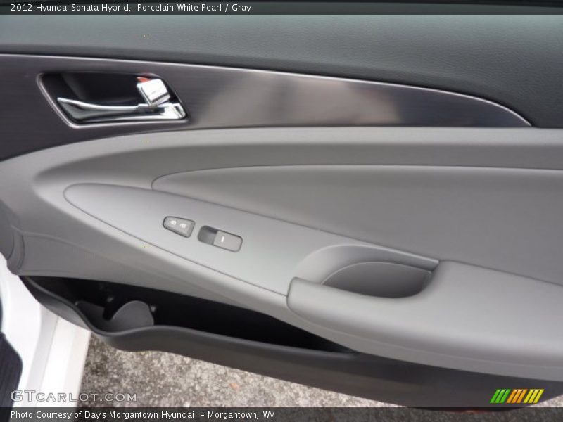 Porcelain White Pearl / Gray 2012 Hyundai Sonata Hybrid