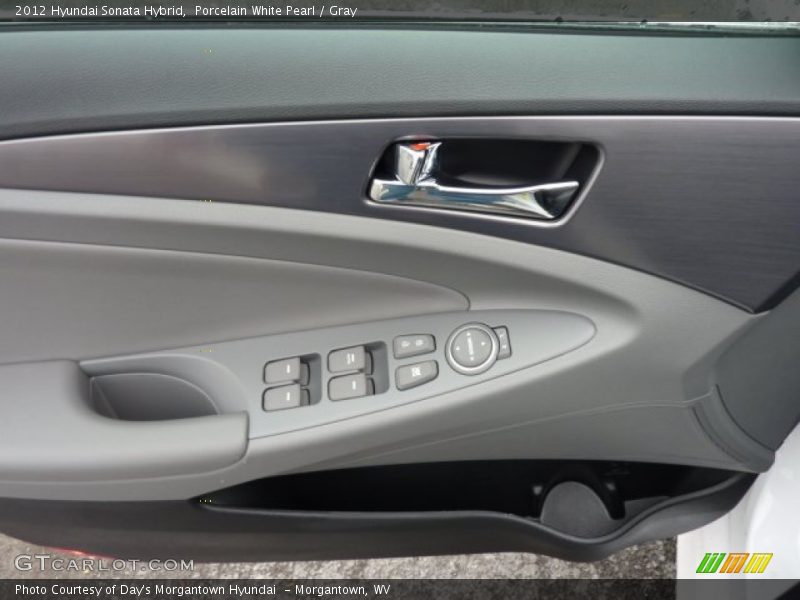 Porcelain White Pearl / Gray 2012 Hyundai Sonata Hybrid