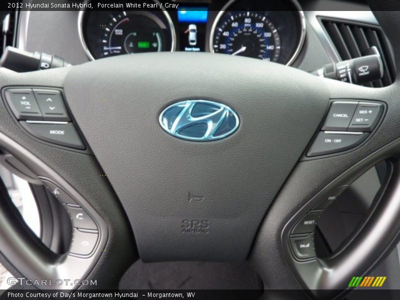Porcelain White Pearl / Gray 2012 Hyundai Sonata Hybrid