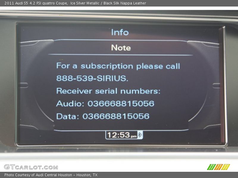 Ice Silver Metallic / Black Silk Nappa Leather 2011 Audi S5 4.2 FSI quattro Coupe