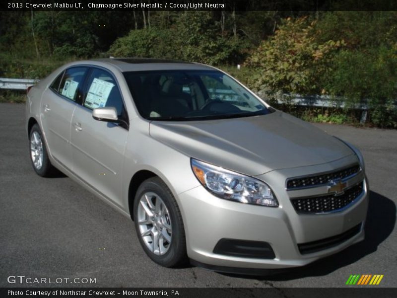 Champagne Silver Metallic / Cocoa/Light Neutral 2013 Chevrolet Malibu LT