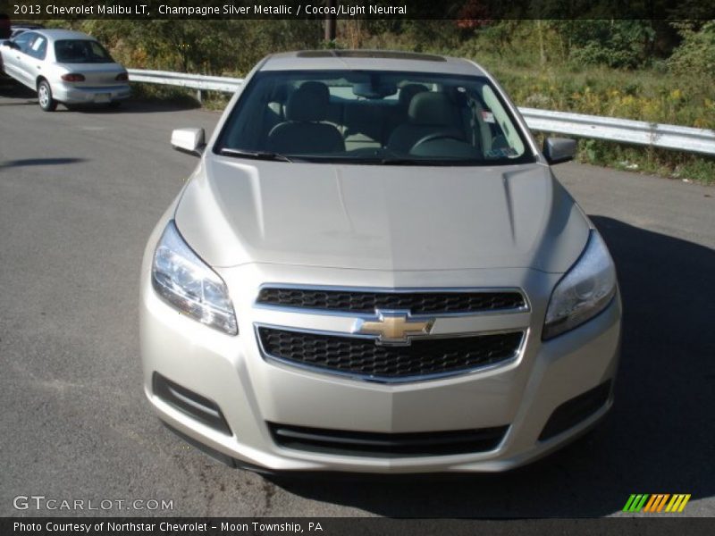 Champagne Silver Metallic / Cocoa/Light Neutral 2013 Chevrolet Malibu LT