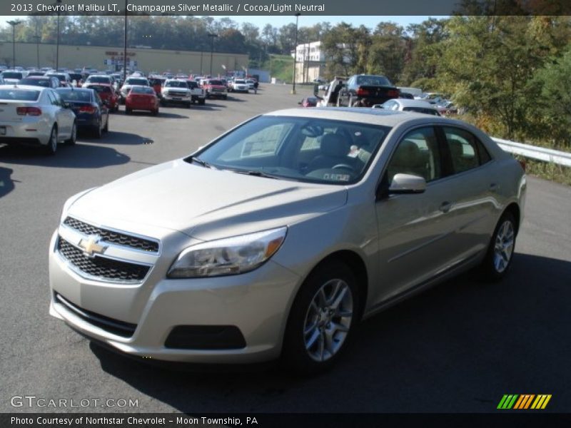 Champagne Silver Metallic / Cocoa/Light Neutral 2013 Chevrolet Malibu LT