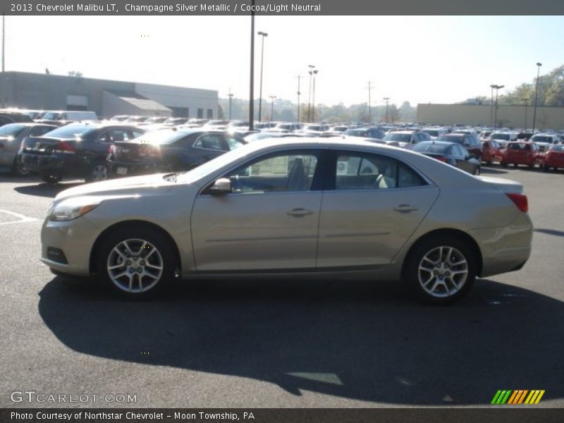 Champagne Silver Metallic / Cocoa/Light Neutral 2013 Chevrolet Malibu LT