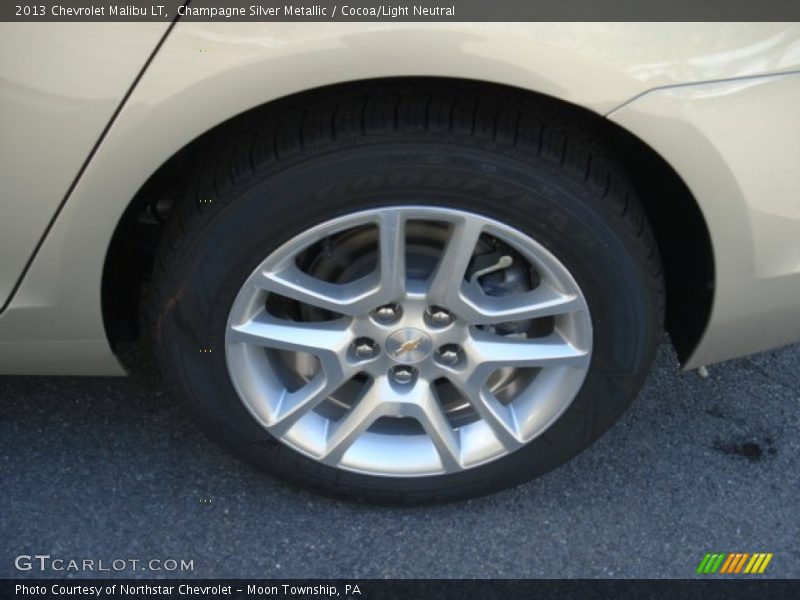 Champagne Silver Metallic / Cocoa/Light Neutral 2013 Chevrolet Malibu LT