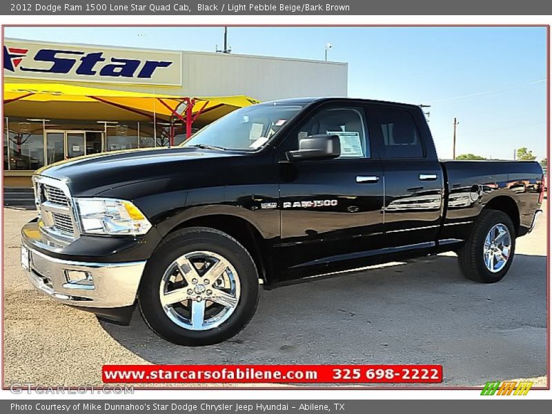 Black / Light Pebble Beige/Bark Brown 2012 Dodge Ram 1500 Lone Star Quad Cab