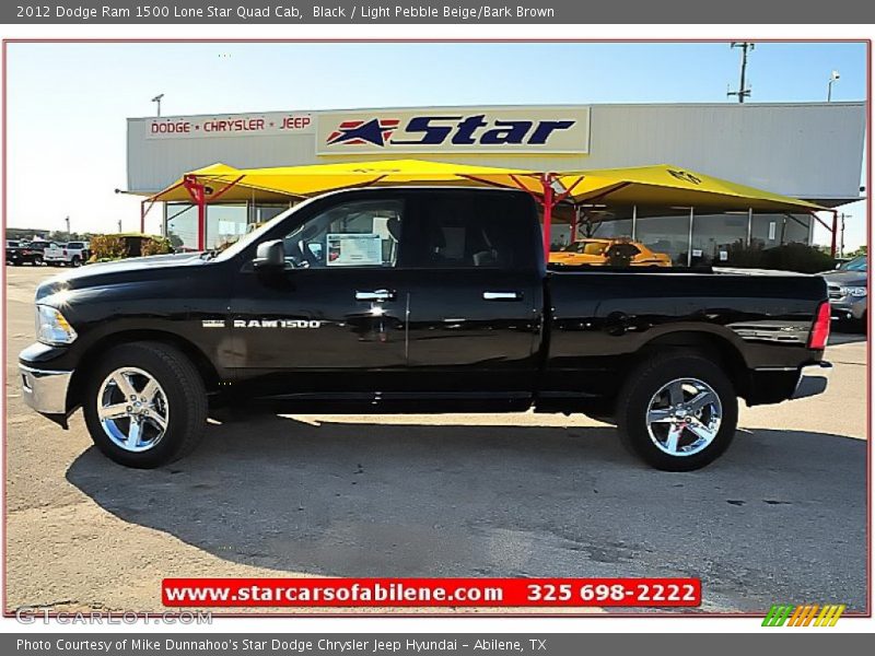 Black / Light Pebble Beige/Bark Brown 2012 Dodge Ram 1500 Lone Star Quad Cab