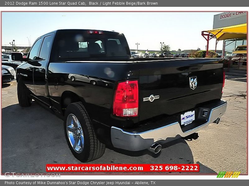 Black / Light Pebble Beige/Bark Brown 2012 Dodge Ram 1500 Lone Star Quad Cab
