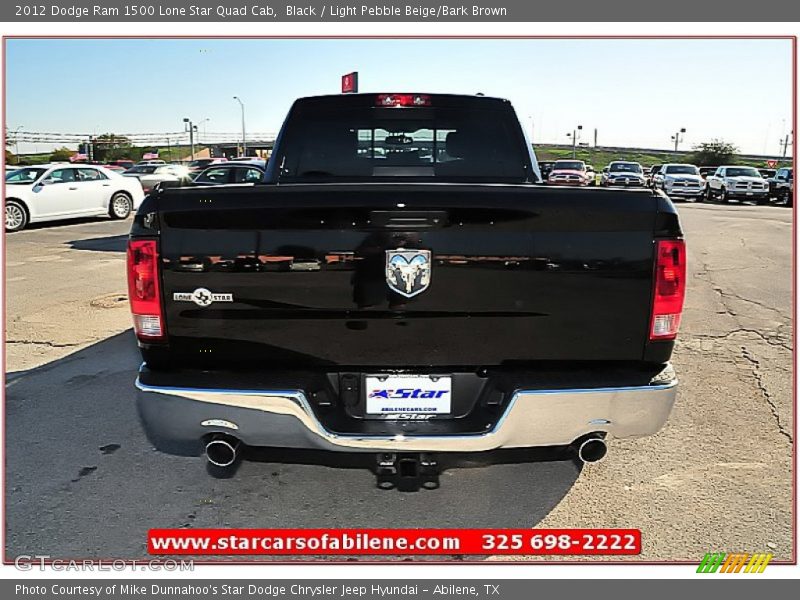 Black / Light Pebble Beige/Bark Brown 2012 Dodge Ram 1500 Lone Star Quad Cab