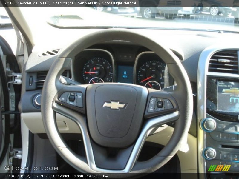 Champagne Silver Metallic / Cocoa/Light Neutral 2013 Chevrolet Malibu LT